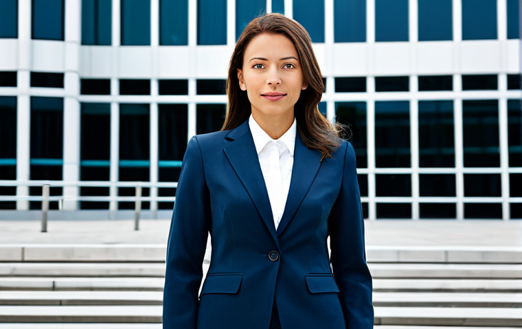**Image Prompt: Professional Businesswoman**

    "A professional businesswoman in a modest business suit, standing confidently in front of a modern office building, fully clothed, appropriate attire, safe for work, perfect anatomy, natural proportions, professional photography, high quality, bright daylight."