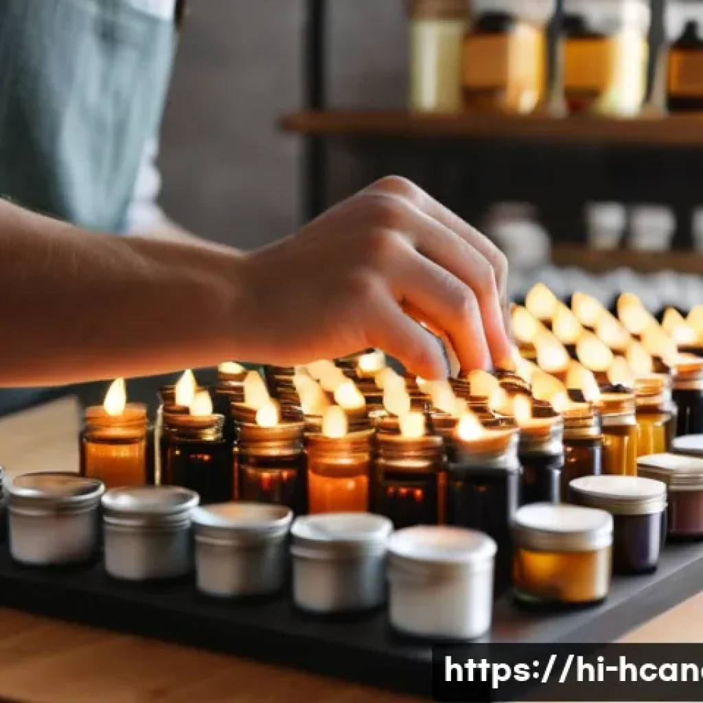 캔들 향 오일 제조사 비교 - A focused shot of a young adult, approximately 20-25 years old, with clean, neatly kept hands, caref...